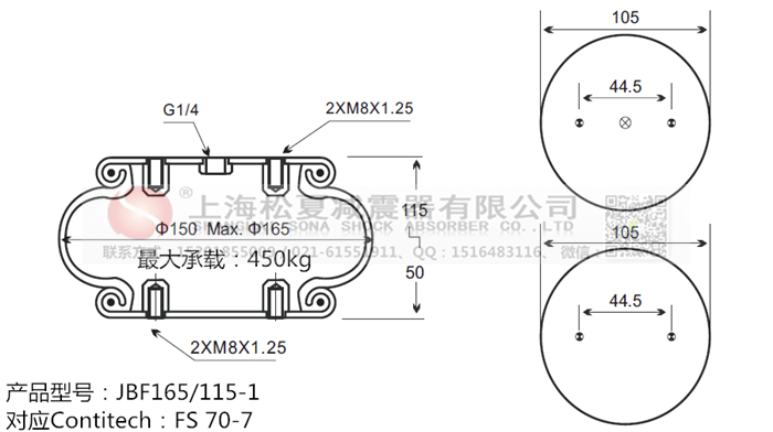 JBF165/115-1橡膠<a href='http://www.watch-mini.cn/' target='_blank'><u>空氣彈簧</u></a>