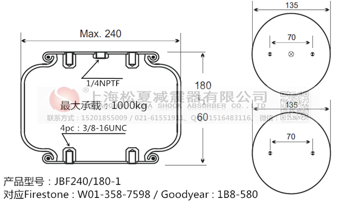 JBF240-180-1橡膠<a href='http://www.watch-mini.cn/' target='_blank'><u>空氣彈簧</u></a>