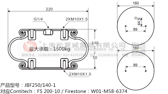 JBF250/140-1橡膠<a href='http://www.watch-mini.cn/' target='_blank'><u>空氣彈簧</u></a>