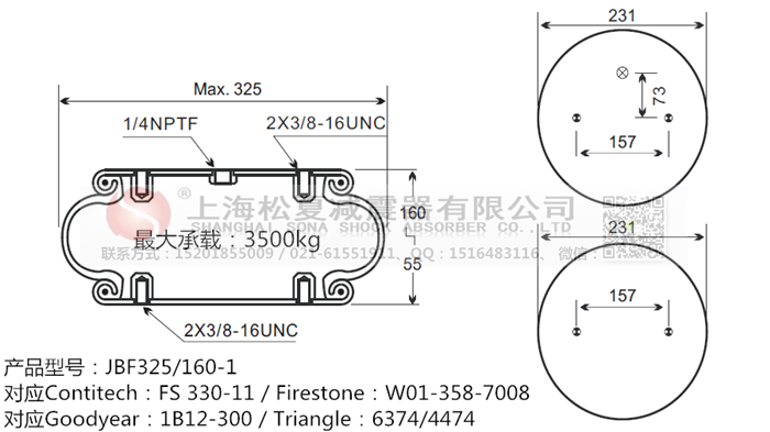 JBF325/160-1橡膠<a href='http://www.watch-mini.cn/' target='_blank'><u>空氣彈簧</u></a>