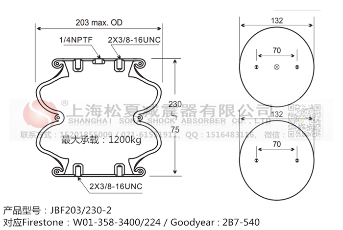 JBF203/230-2橡膠<a href='http://www.watch-mini.cn/' target='_blank'><u>空氣彈簧</u></a>